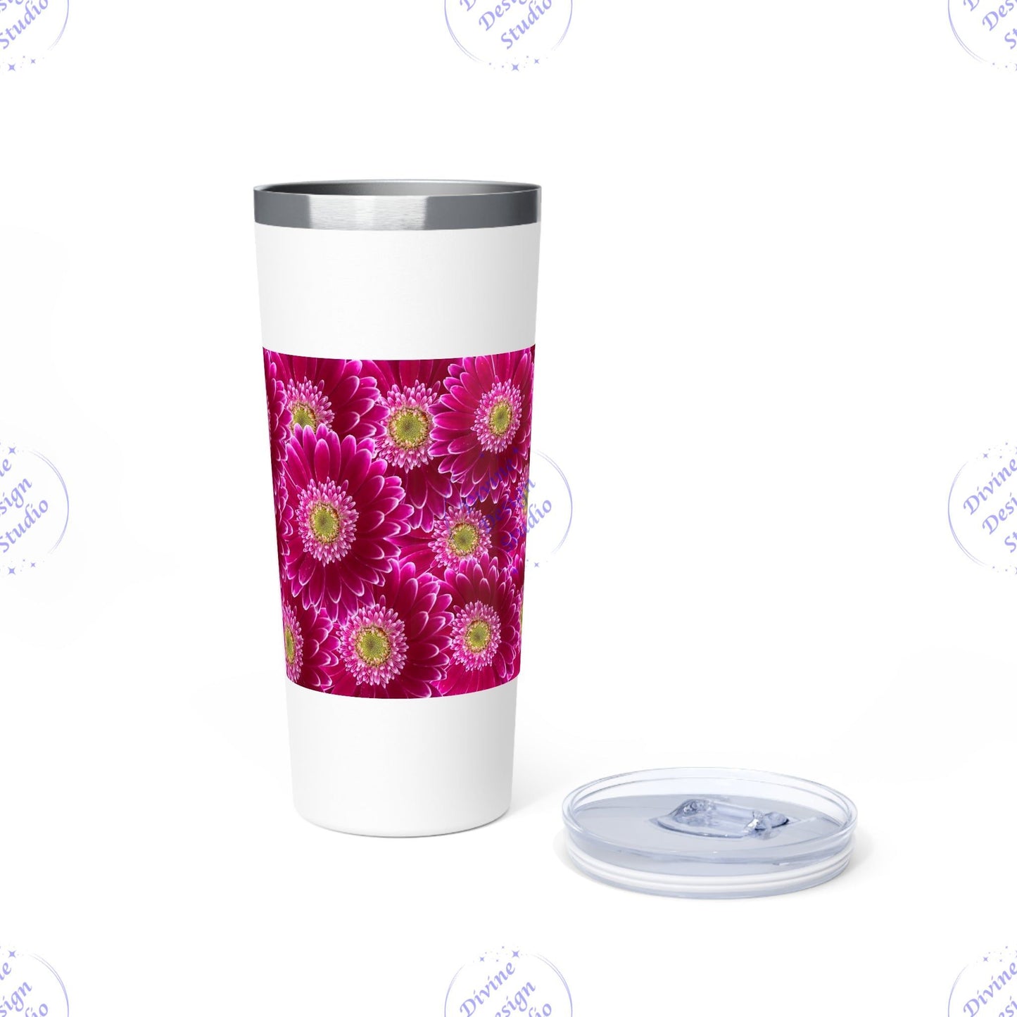 Tumbler - Bright Pink Gerbera Daisies Insulated 22oz Cup