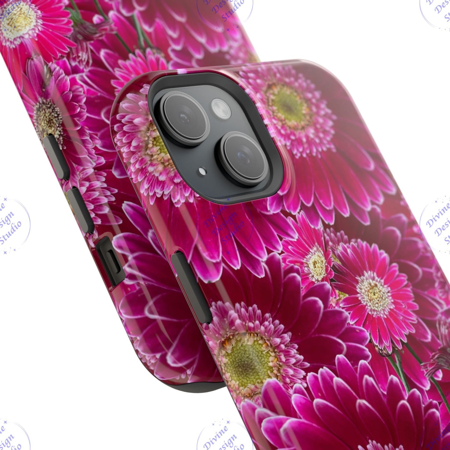 Pink Gerbera Daisy Glossy Phone Case – Impact-Resistant Floral Cover, Durable Nature-Inspired Tech Accessory, Gift for Her