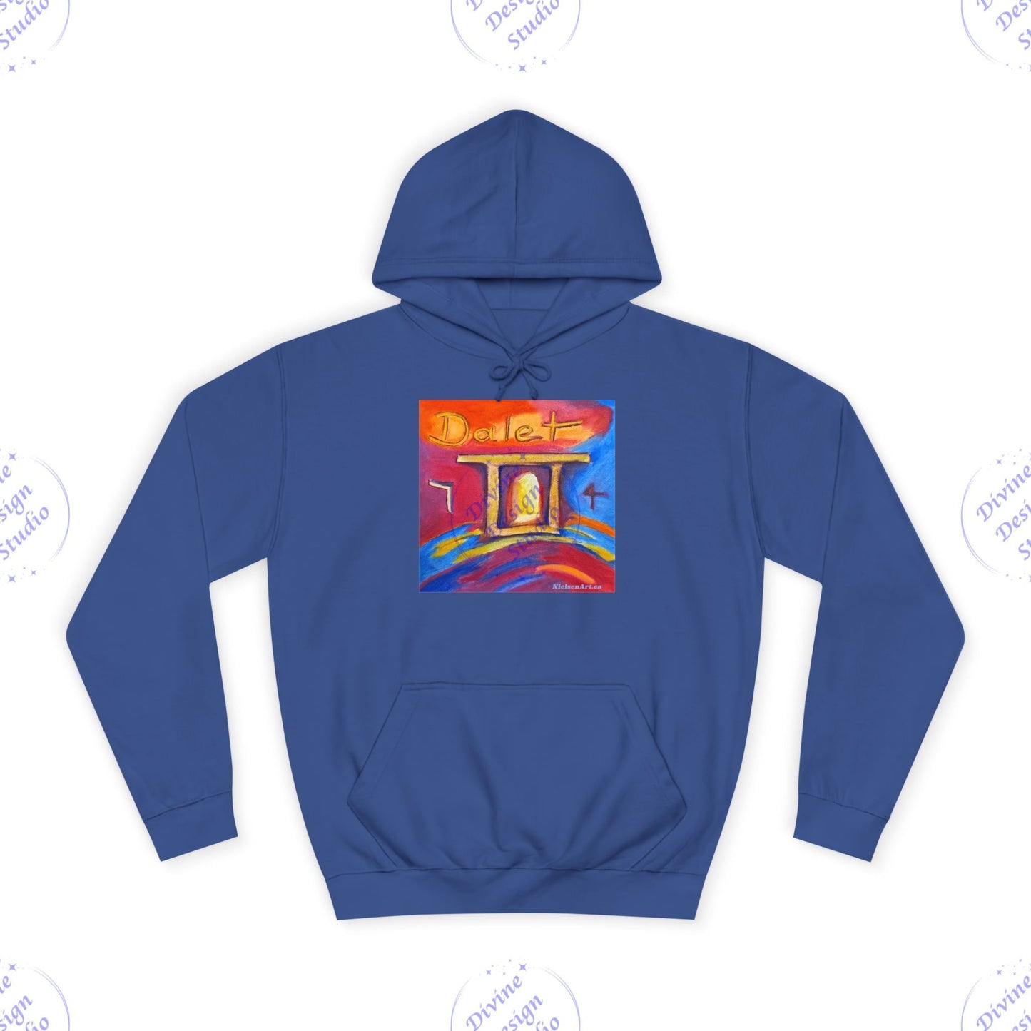 Hebrew Living Letter Dalet Hoodie – Portal Between Heaven & Earth | 80/20 Cotton Blend