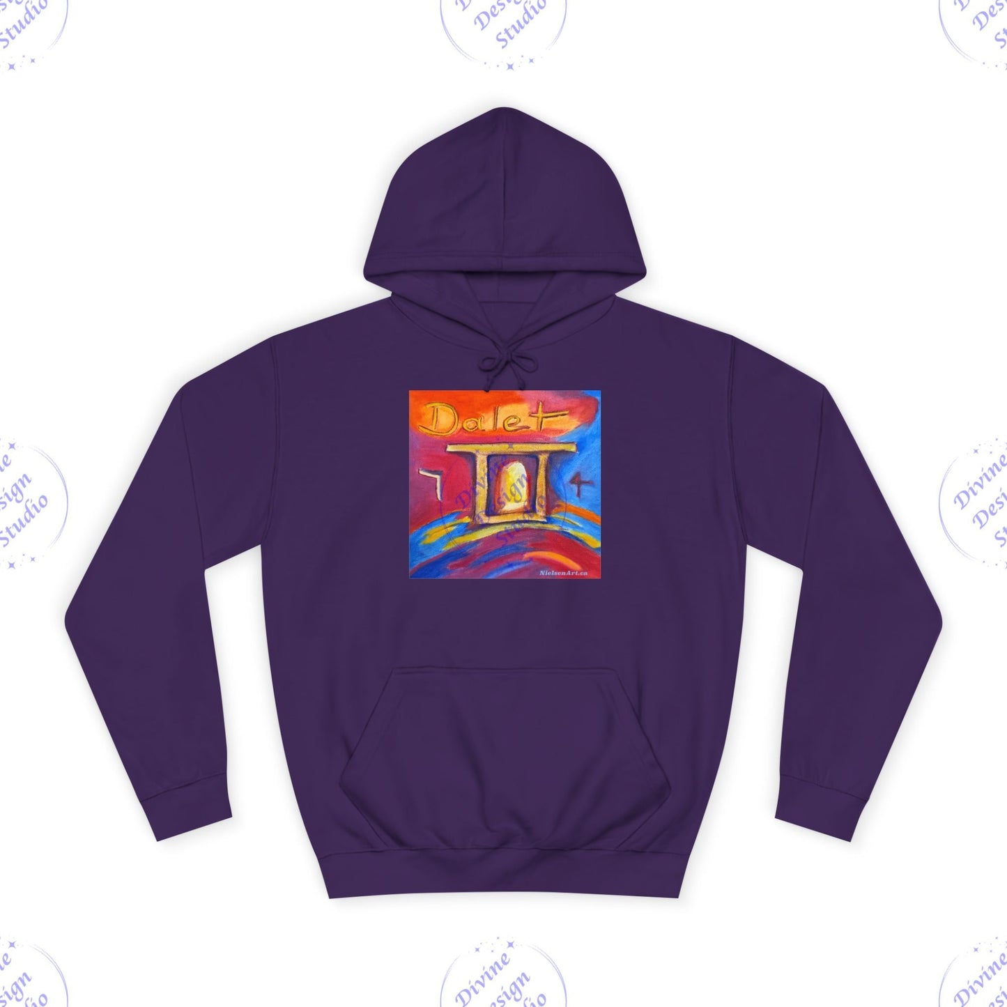 Hebrew Living Letter Dalet Hoodie – Portal Between Heaven & Earth | 80/20 Cotton Blend