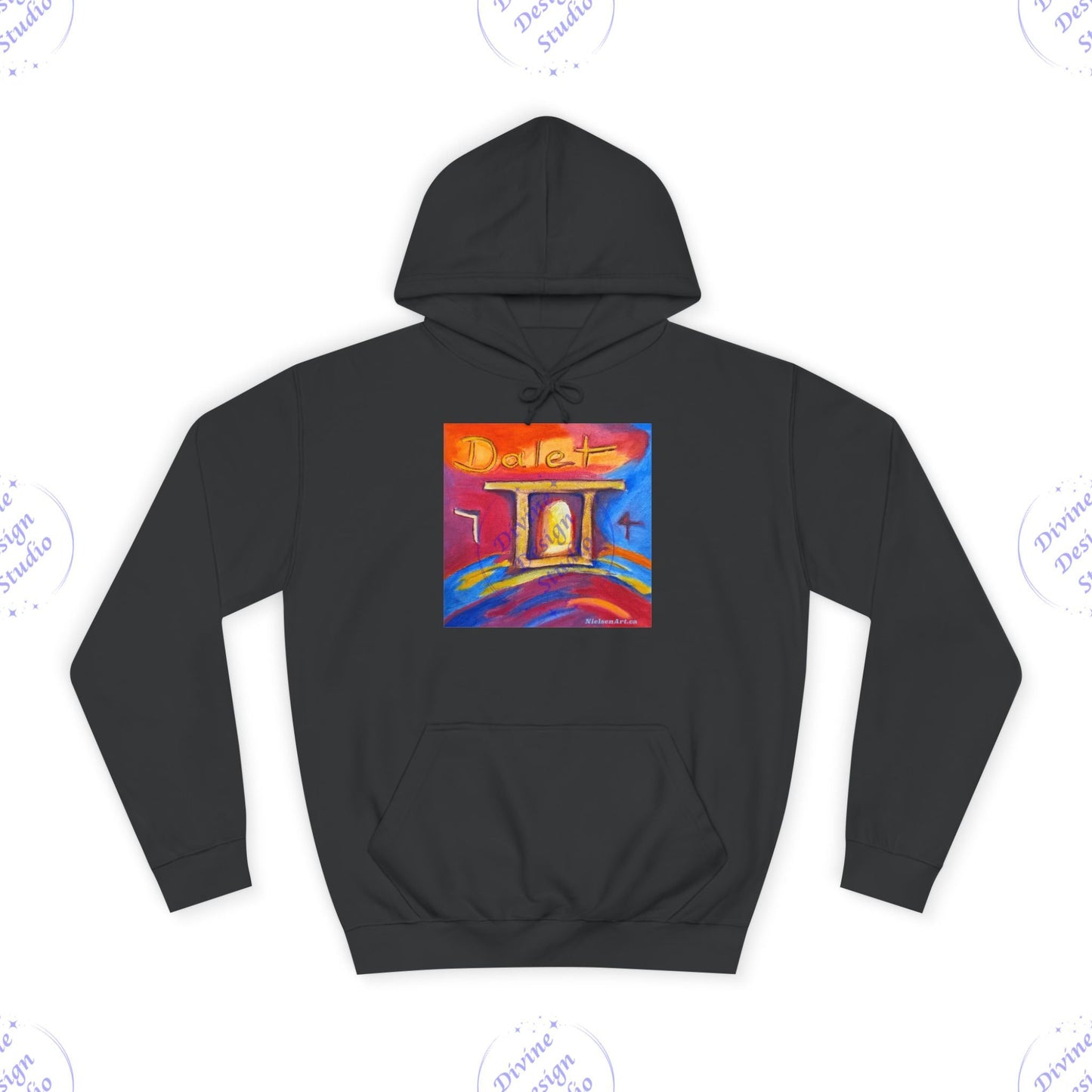 Hebrew Living Letter Dalet Hoodie – Portal Between Heaven & Earth | 80/20 Cotton Blend