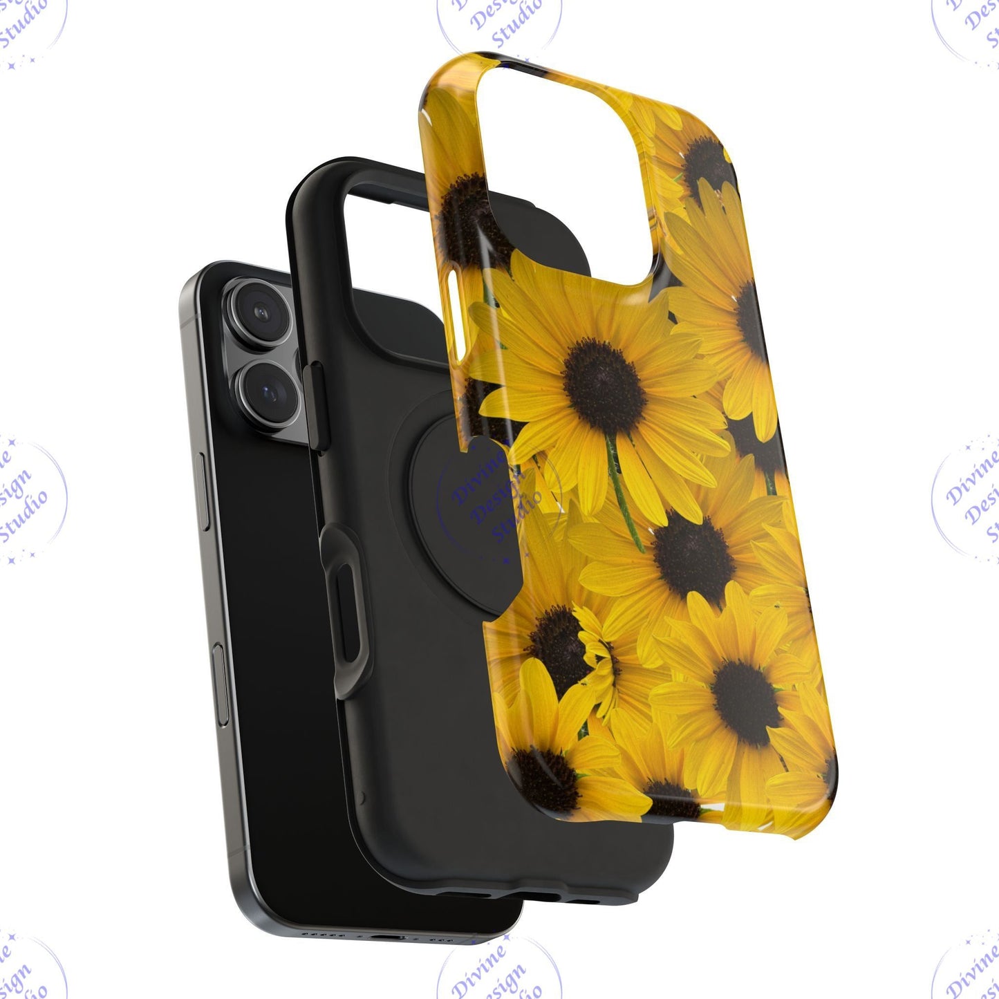 Sunflower Phone Case – Protective Floral Tech Accessory, Glossy Impact- Resistant Design, From My Garden Collection