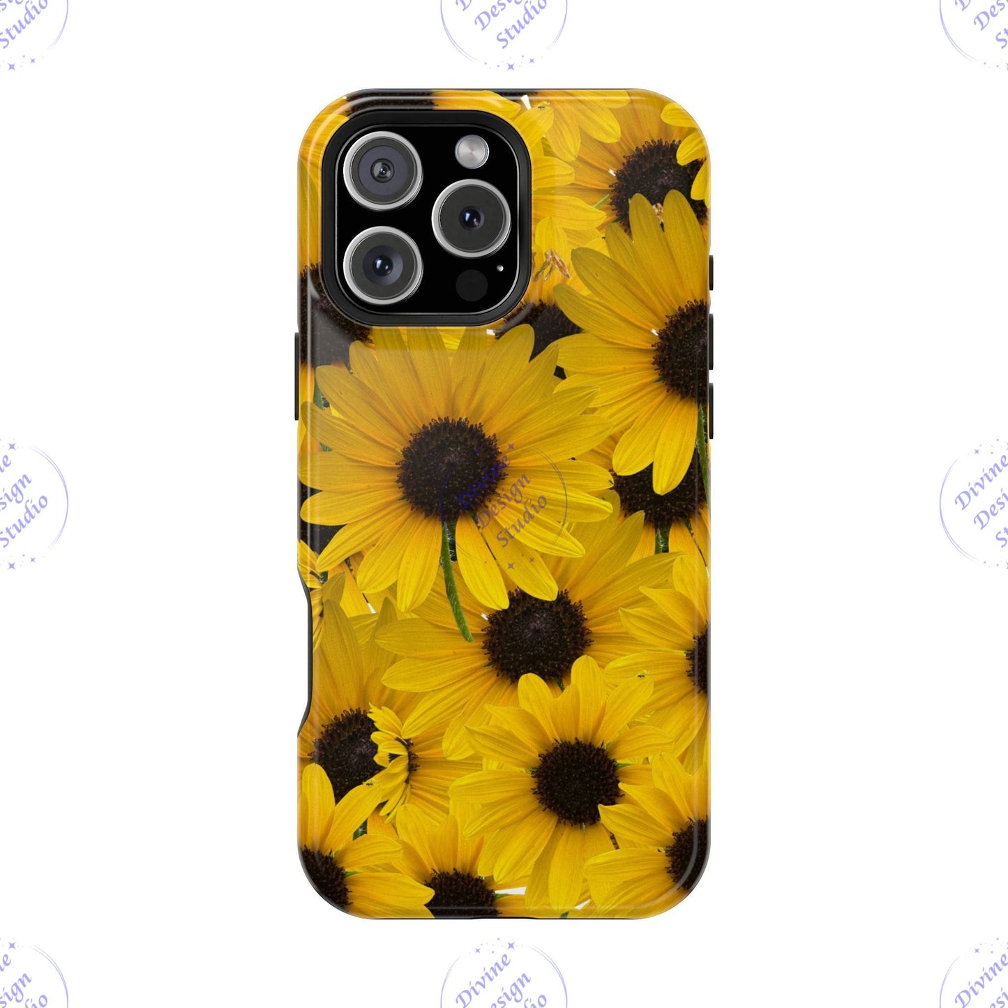 Sunflower Phone Case – Protective Floral Tech Accessory, Glossy Impact- Resistant Design, From My Garden Collection