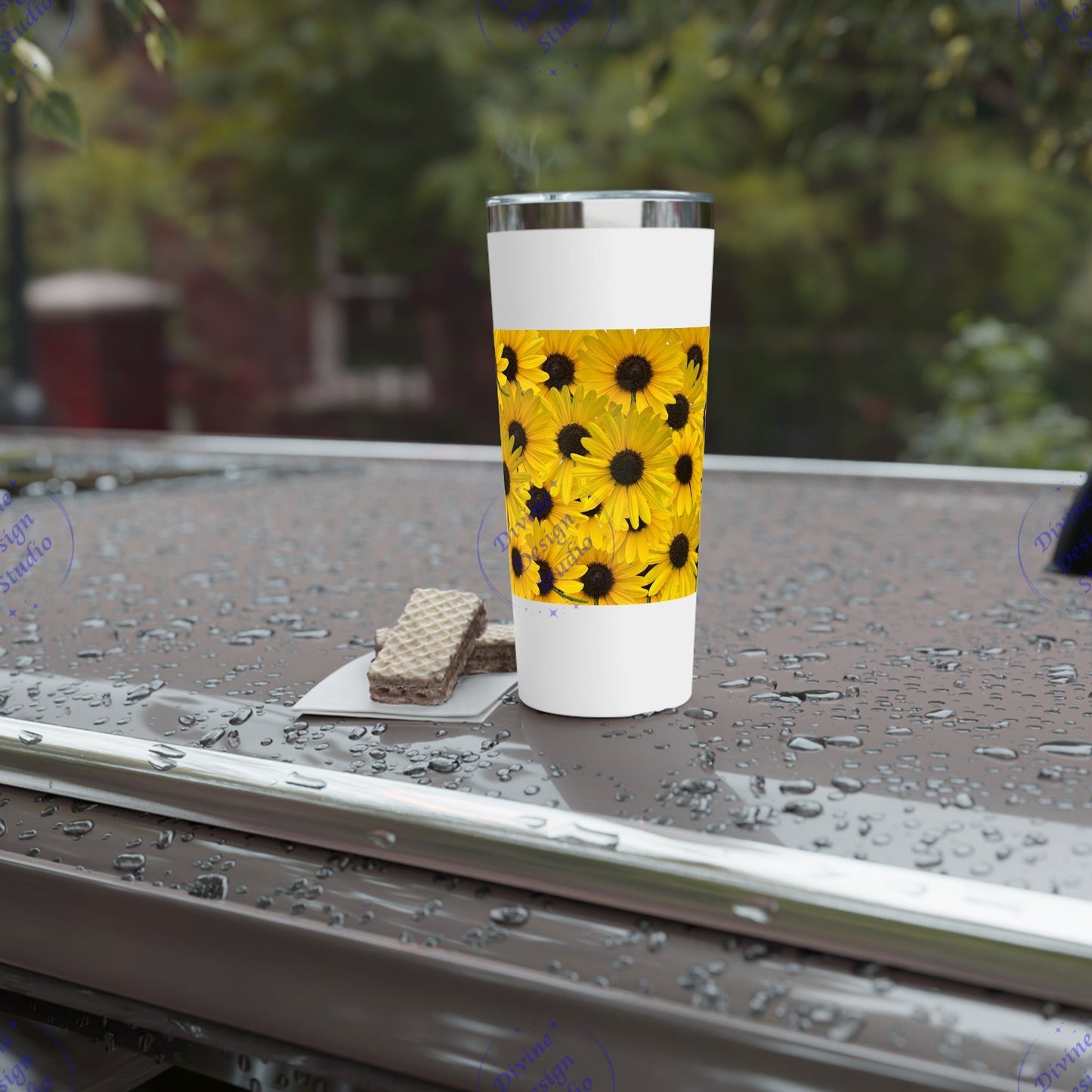 Sunflower Insulated 22 oz Stainless Steel Tumbler – Floral Gift for Garden Lovers