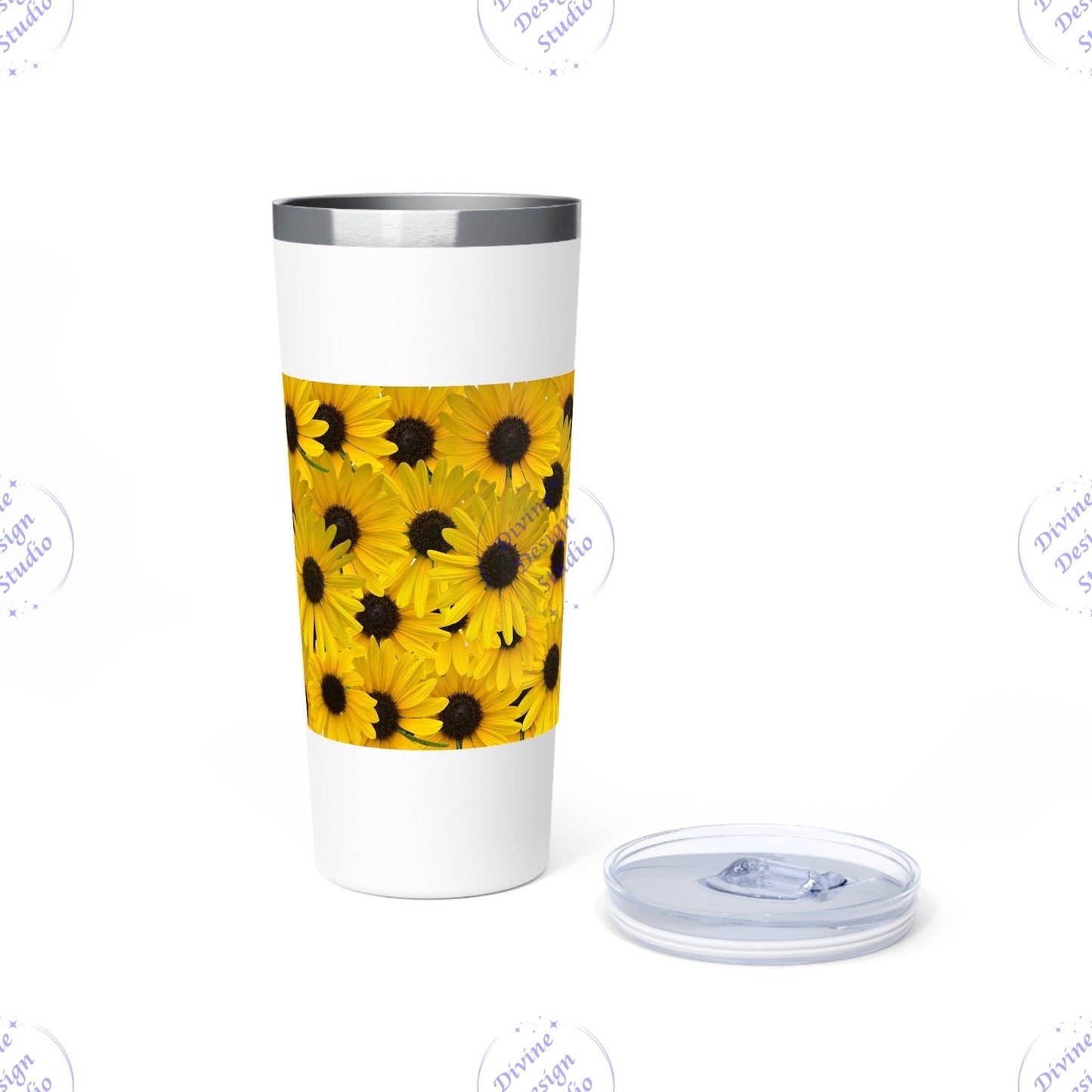 Sunflower Insulated 22 oz Stainless Steel Tumbler – Floral Gift for Garden Lovers