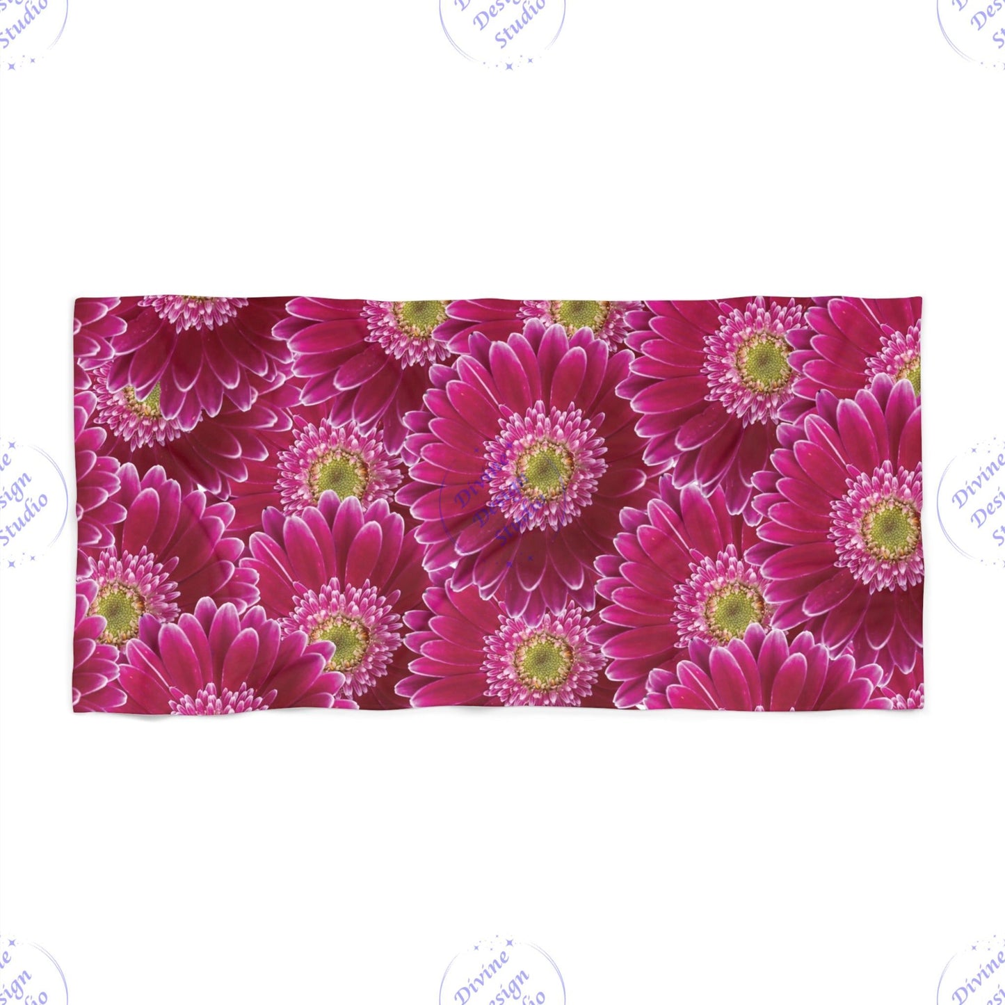 Vibrant Floral Beach Towel, Summer Accessory, Poolside Essential, Vacation Gear, Gift for Beach Lovers