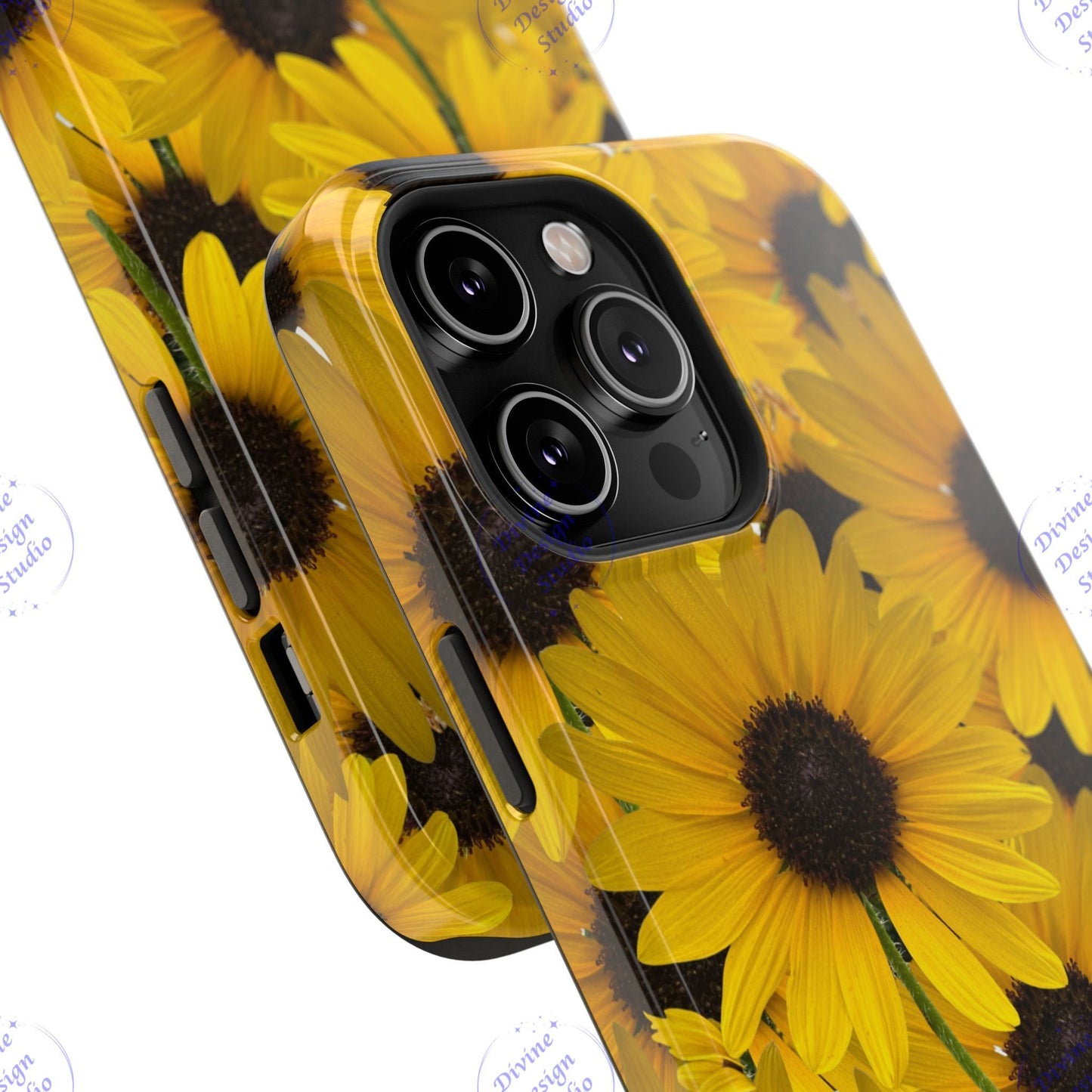 Sunflower Phone Case – Protective Floral Tech Accessory, Glossy Impact- Resistant Design, From My Garden Collection