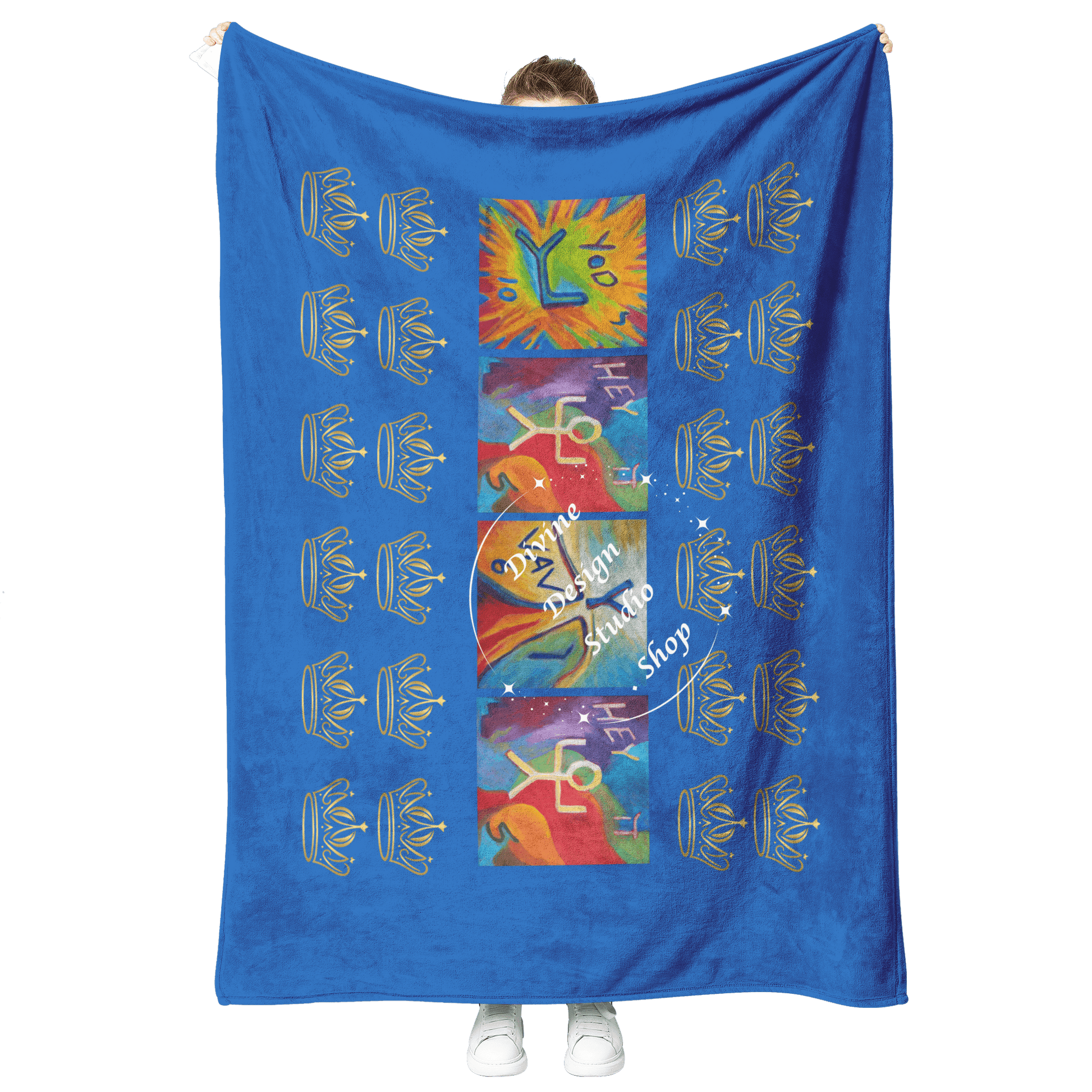 Gold_Crowns_YHVH_Fleece_Blanket_-_Heaven_V_Blanket_Model_Mockup.png