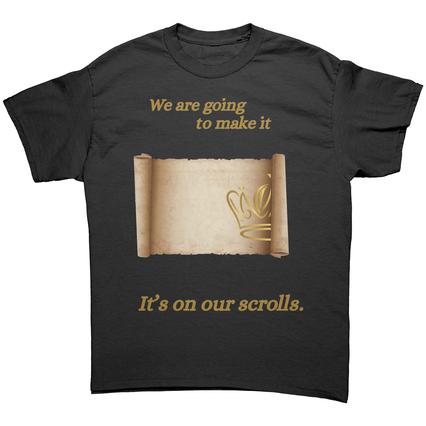 On_Our_Scroll_Unisex_Cotton_Tee_Black_Front_Mockup.png