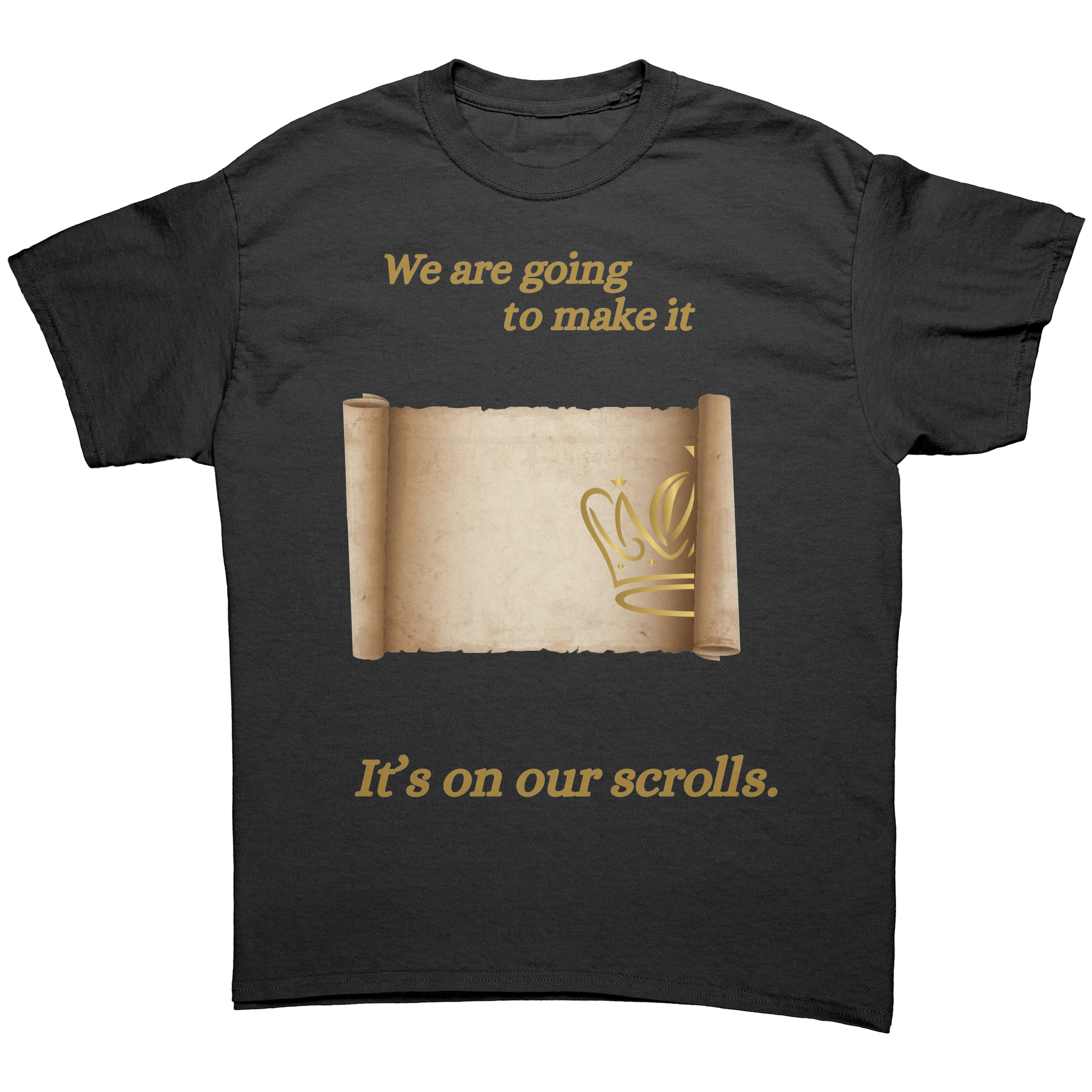 On_Our_Scroll_Unisex_Cotton_Tee_Black_Front_Mockup.png