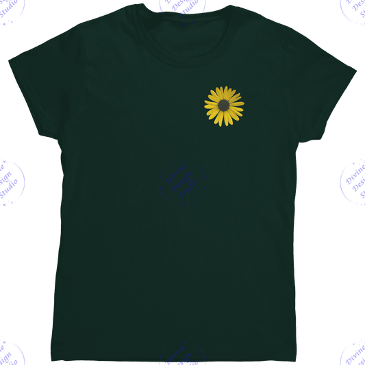 Single_Sunflower_Cotton_Ladies_Tee_Forest_Green_Mockup.png
