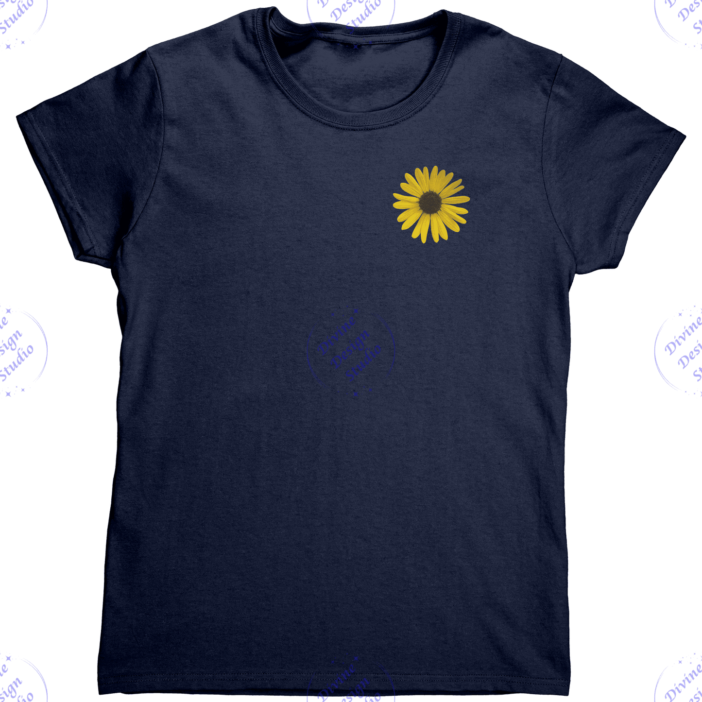Single_Sunflower_Cotton_Ladies_Tee_Navy_Mockup.png